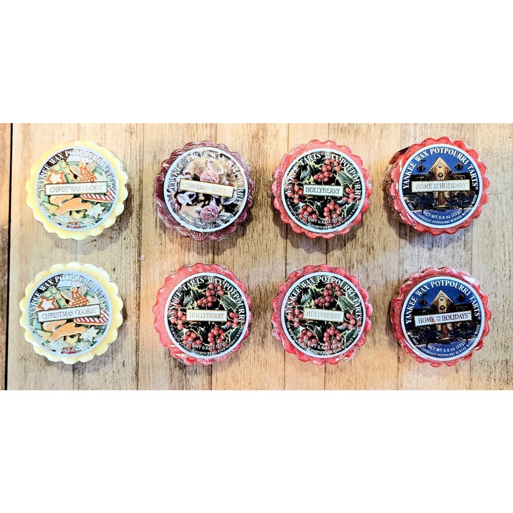 8 Yankee Candle Tart Wax Potpourri Melts Christmas Holidays Hollyberry Cookies
